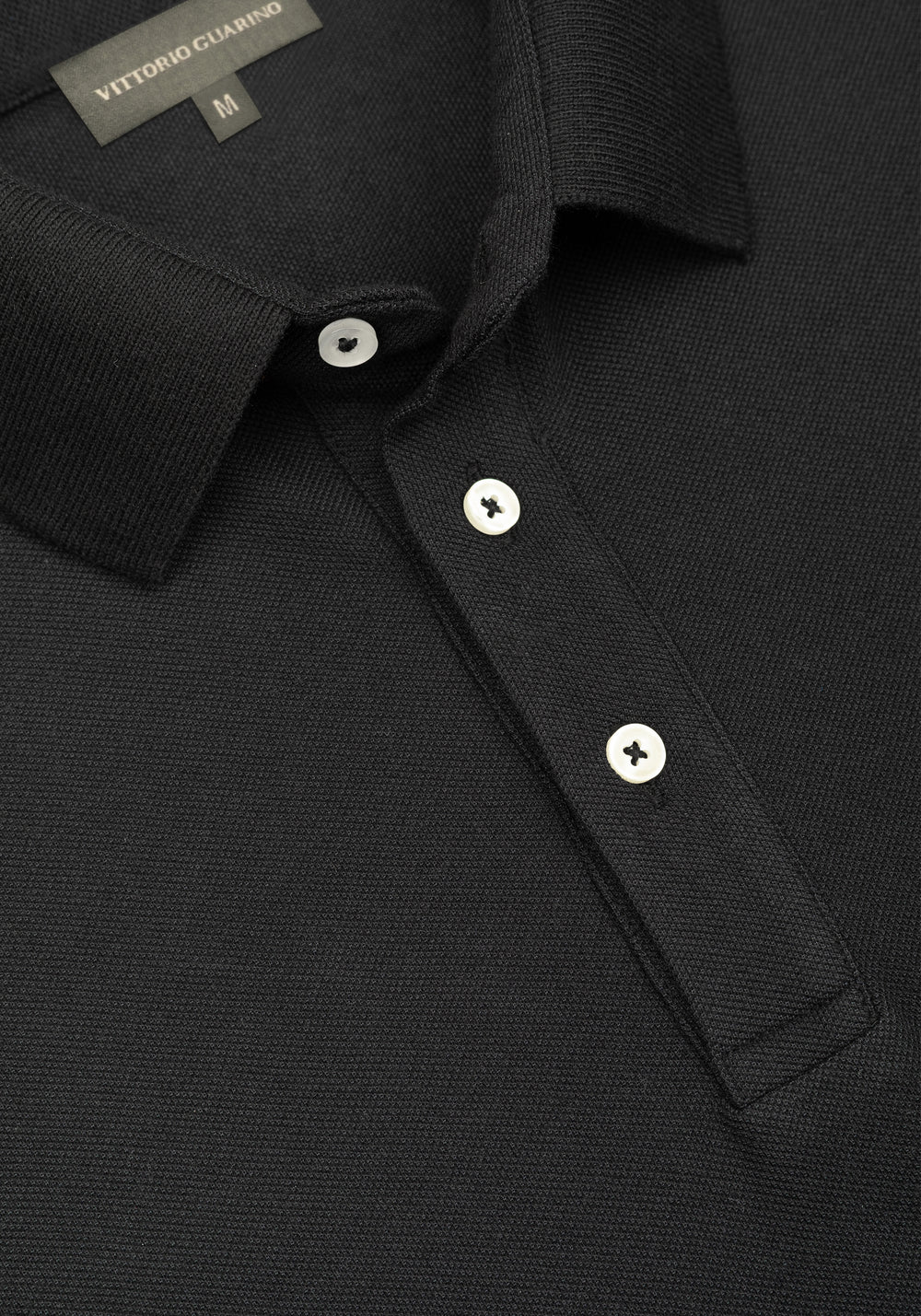 True Black Cotton Polo Shirt