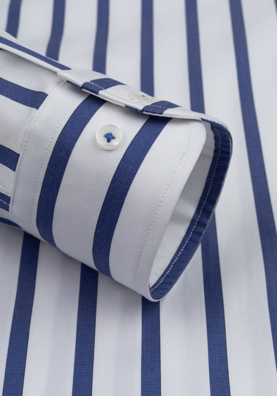 Imperial Blue Stripe Signature Twill Shirt