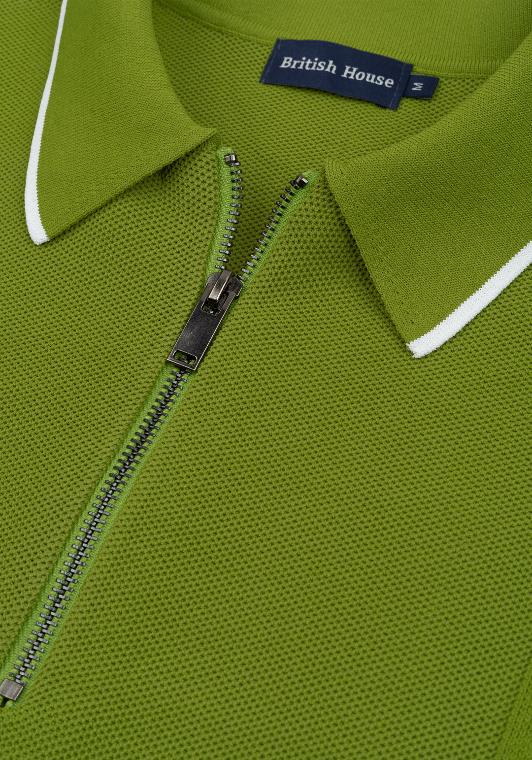 Moss Green Polyamide Knitted Polo Shirt