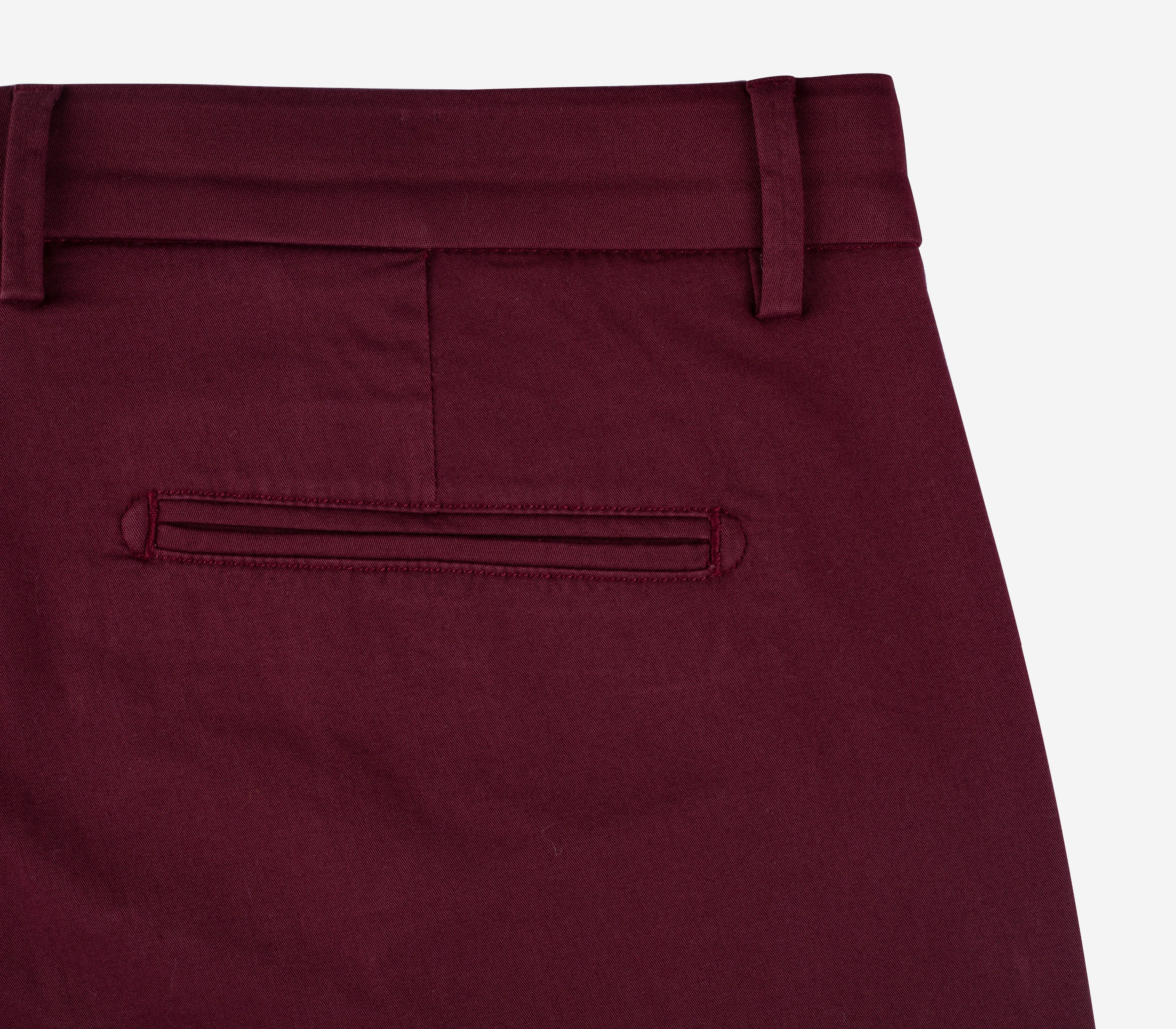 Contemporary Fit Vivid Burgundy Gabardine