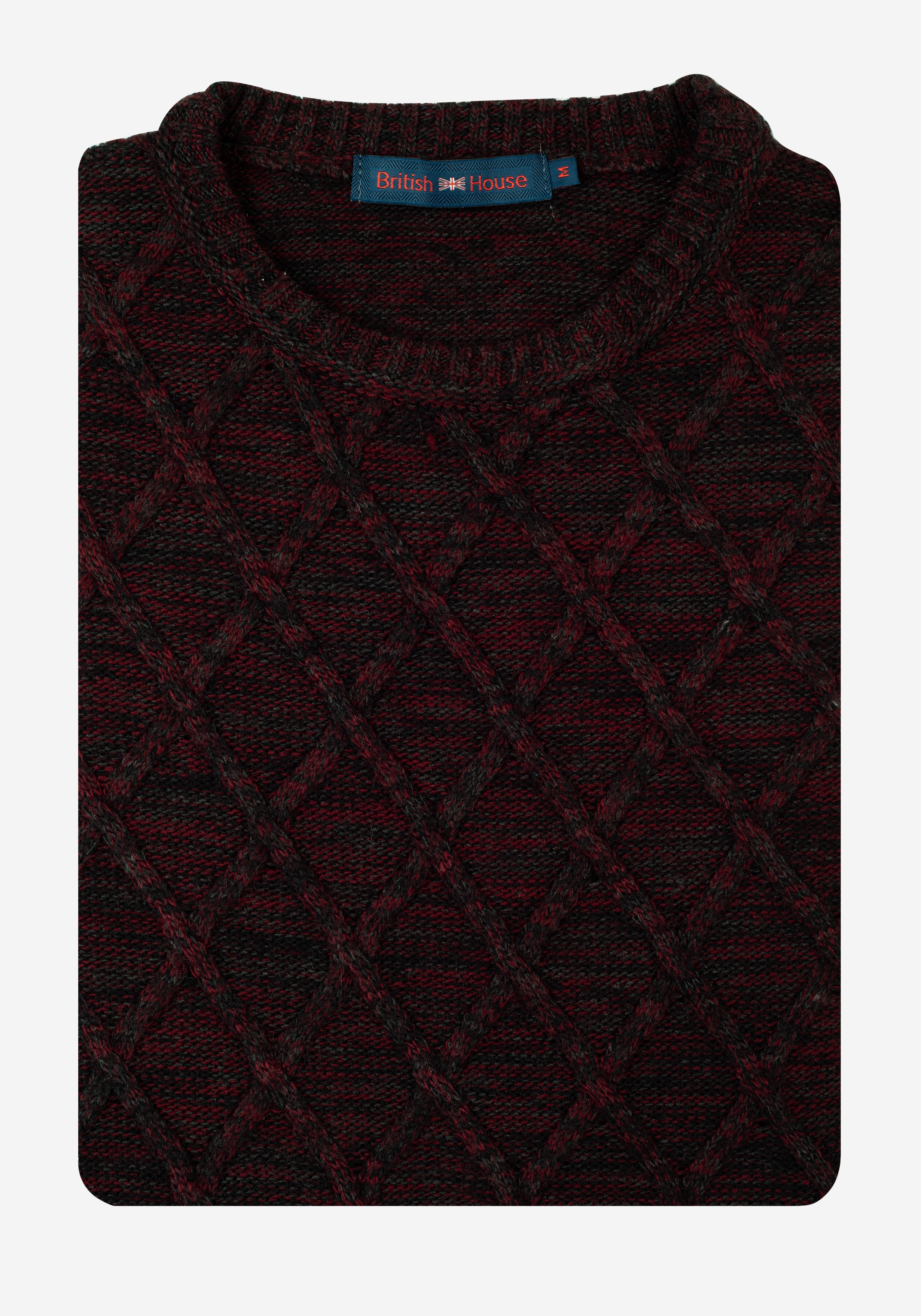 Rust Red Rhombus Pullover