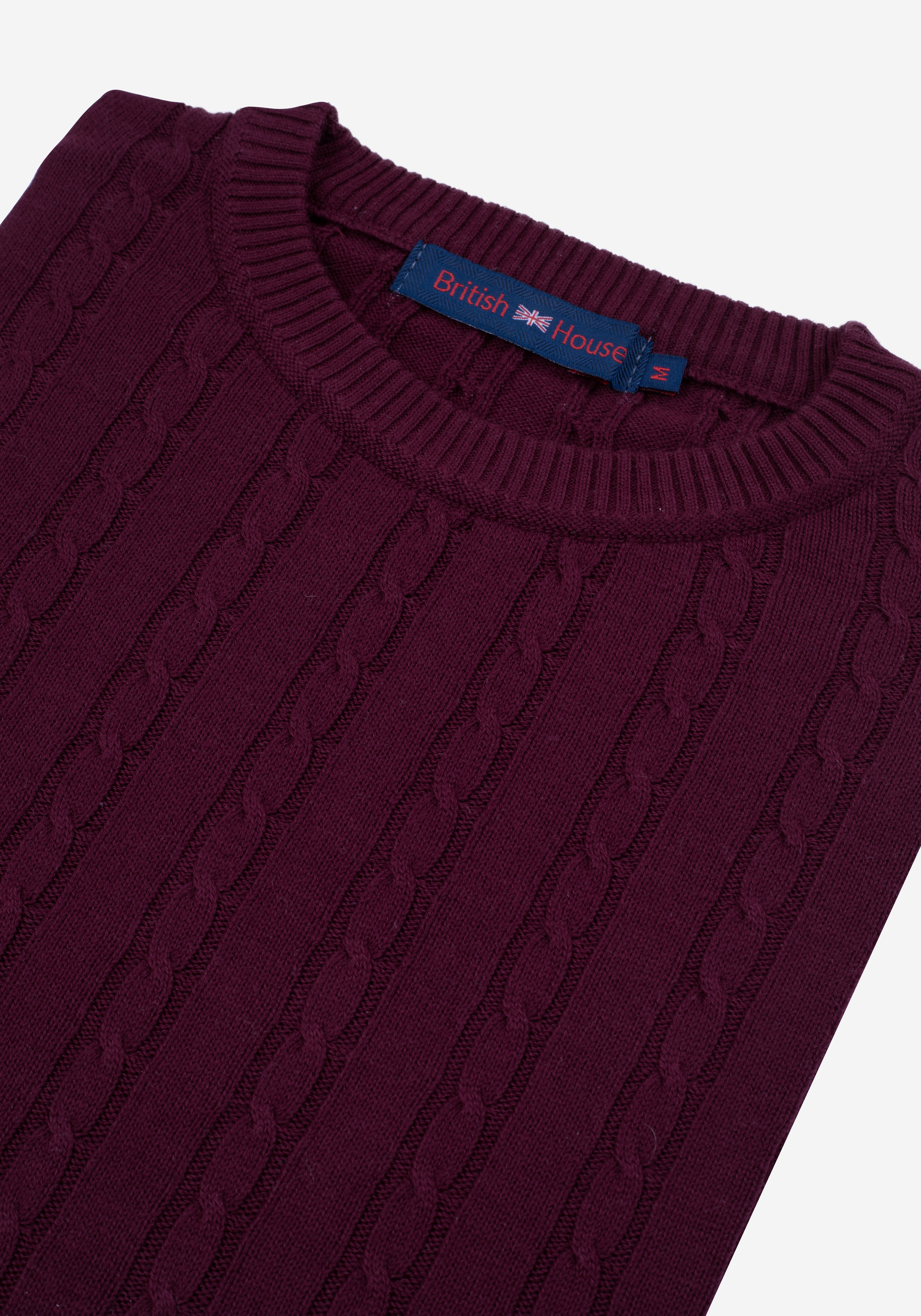 Ruby Burgundy Braided Pullover