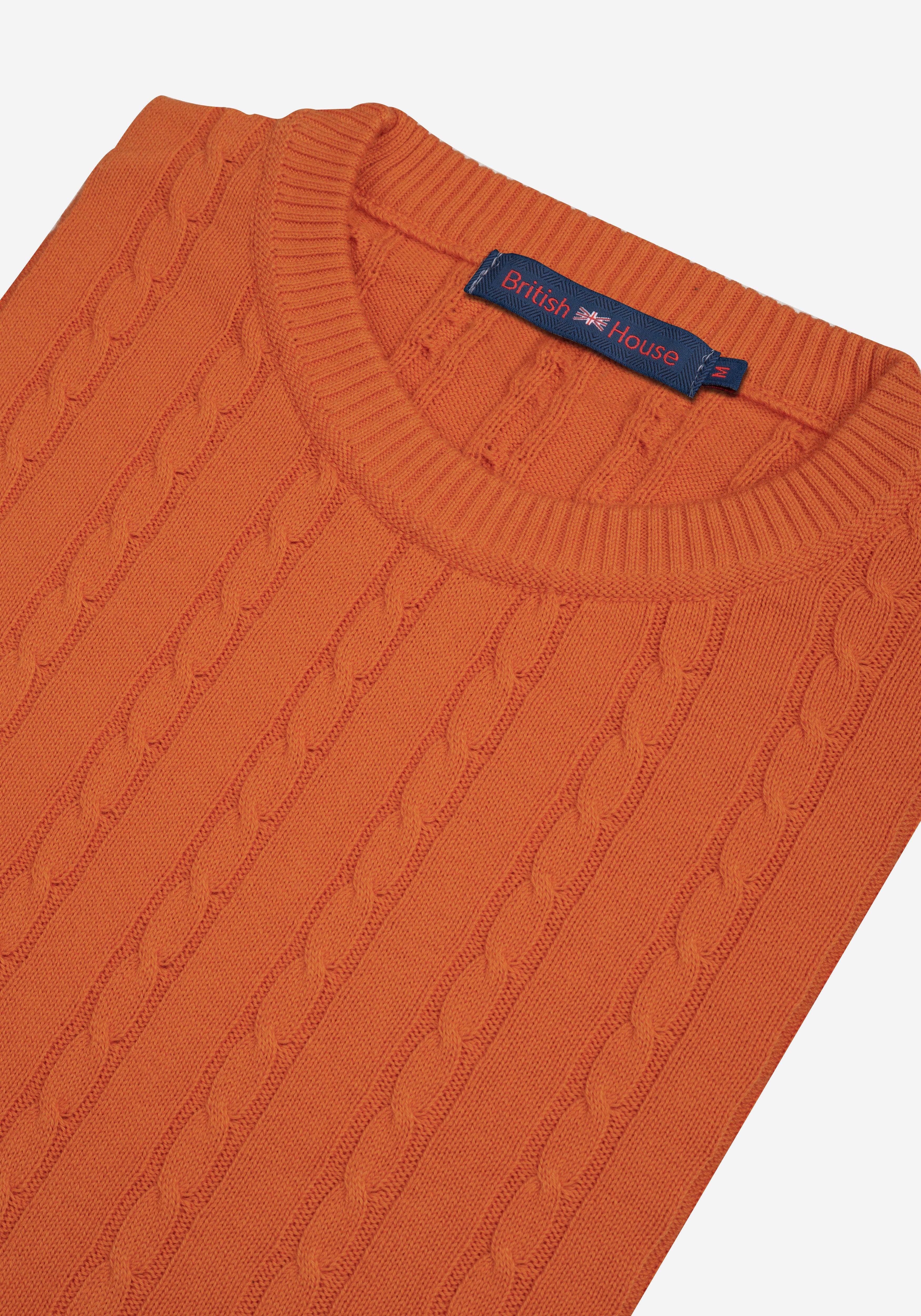 Fire Orange Braided Pullover