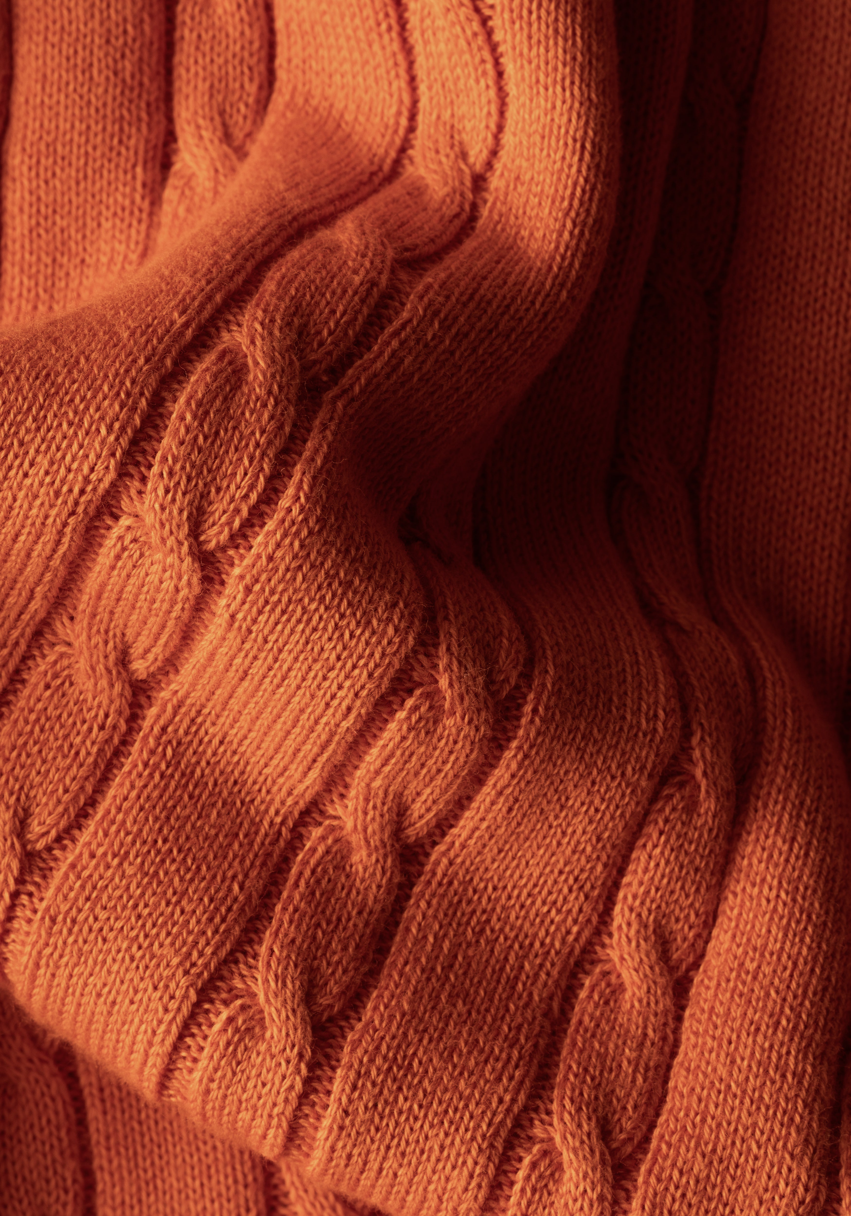 Fire Orange Braided Pullover