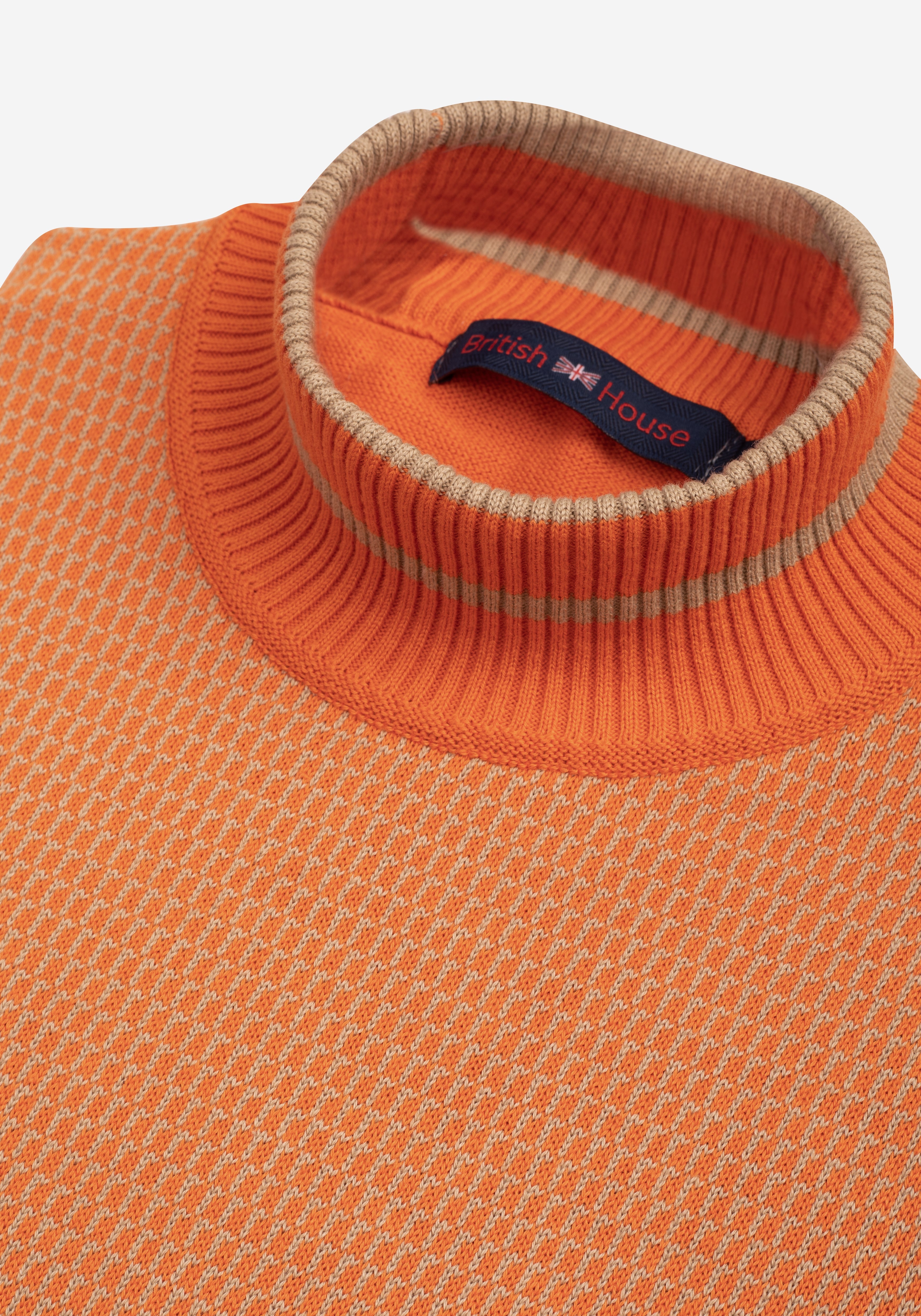 Amber Orange Turtle Neck Pullover