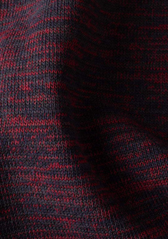 Brick Red Turtle Neck Melange Pullover