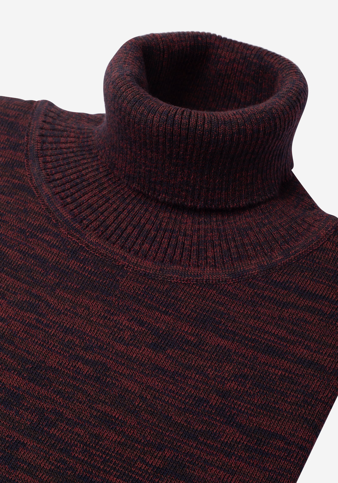 Faded Red Turtle Neck Melange Pullover