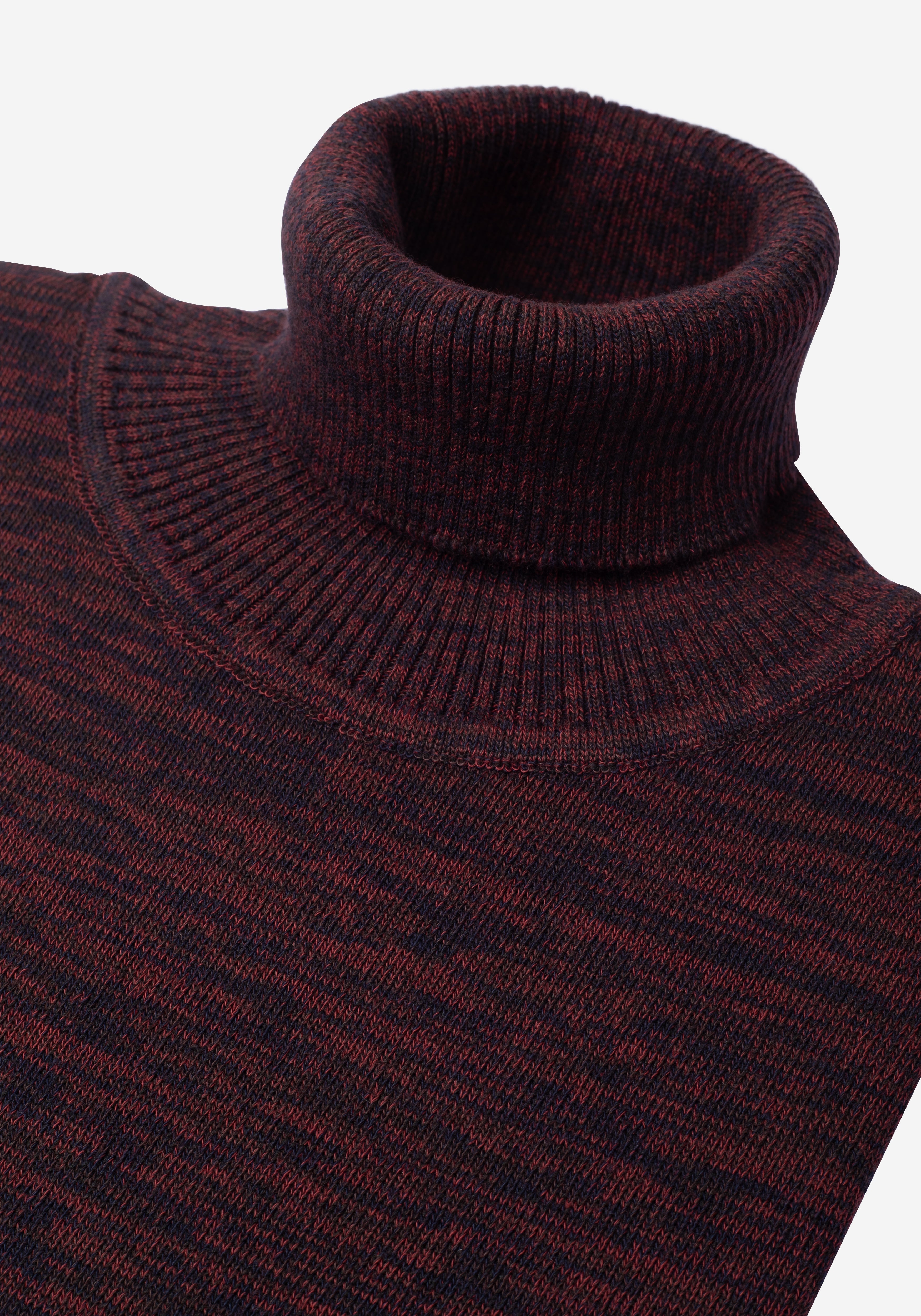 Faded Red Turtle Neck Melange Pullover