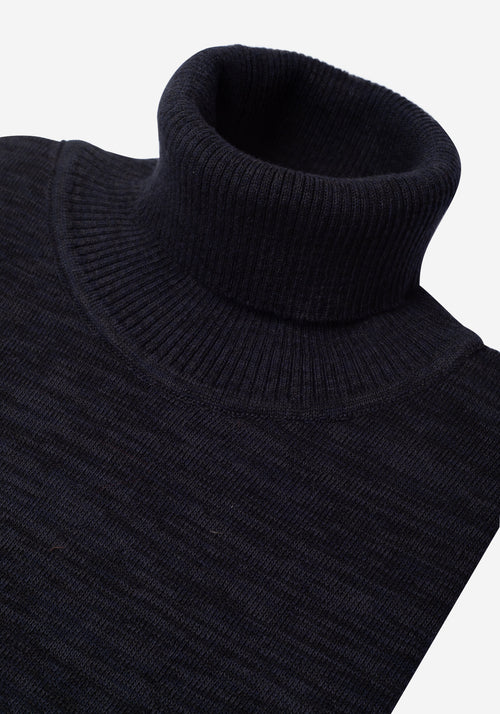 Admiral Navy Turtle Neck Melange Pullover