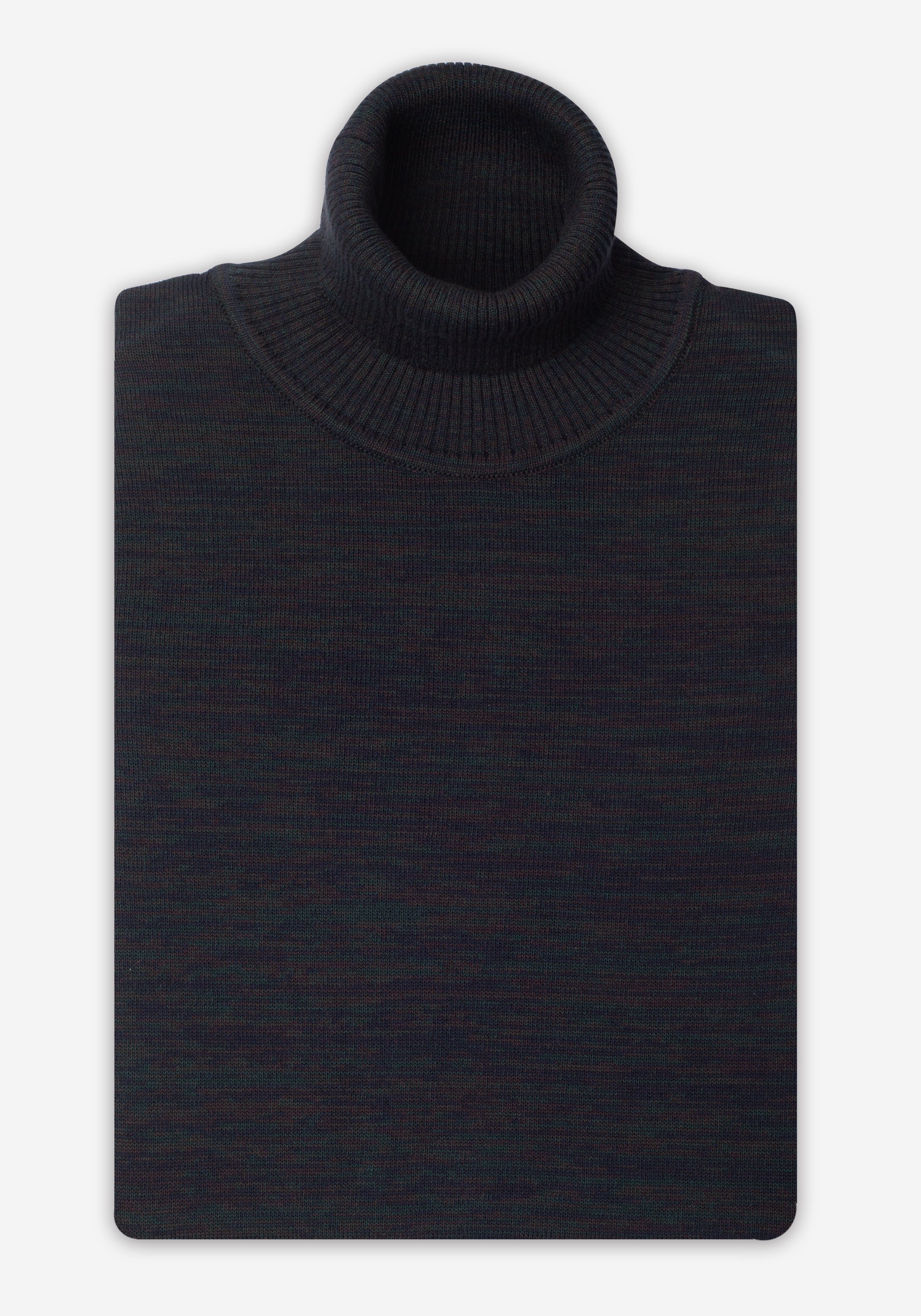 Midnight Olive Turtle Neck Melange Pullover
