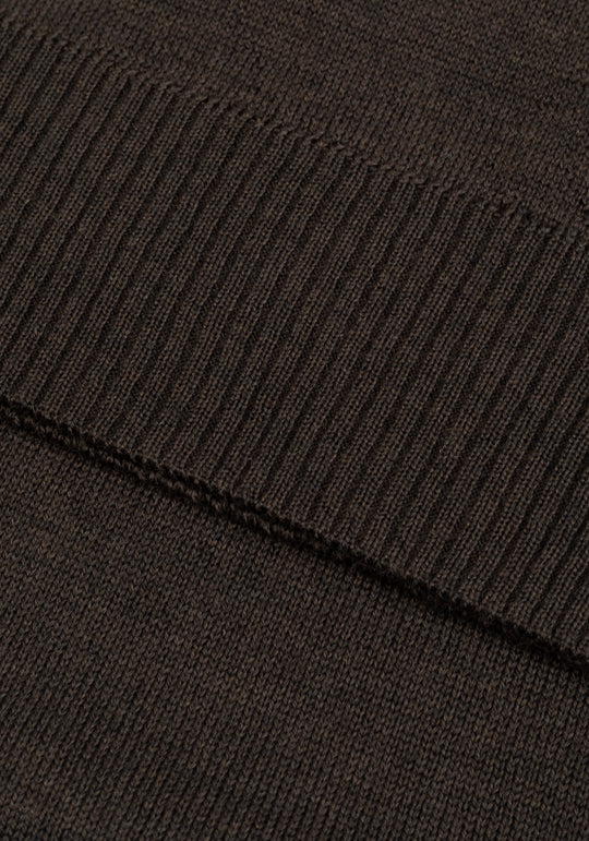 Moss Brown Italian Merino Wool Pullover