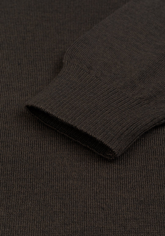 Moss Brown Italian Merino Wool Pullover