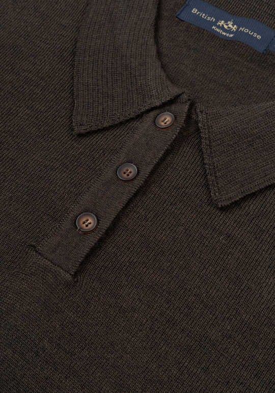 Moss Brown Italian Merino Wool Pullover