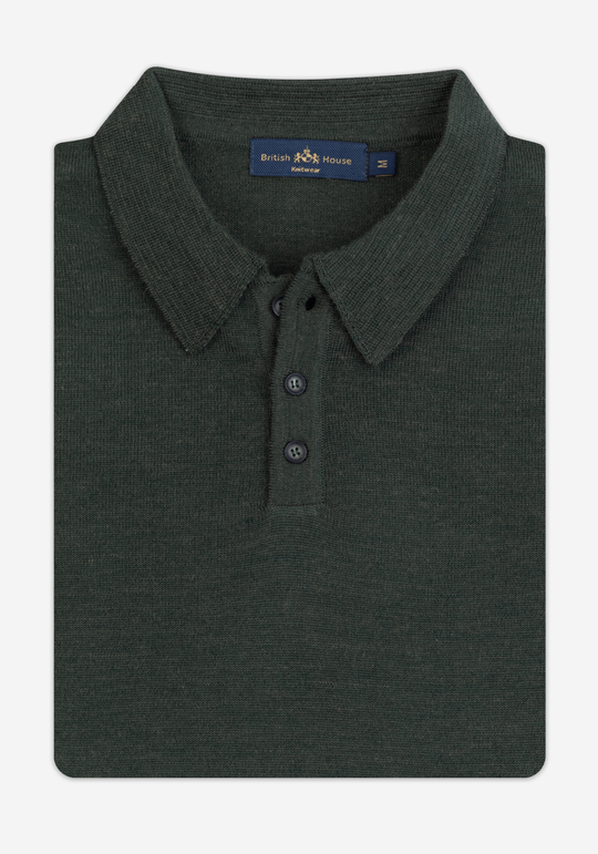 Rustic Green Italian Merino Wool Pullover