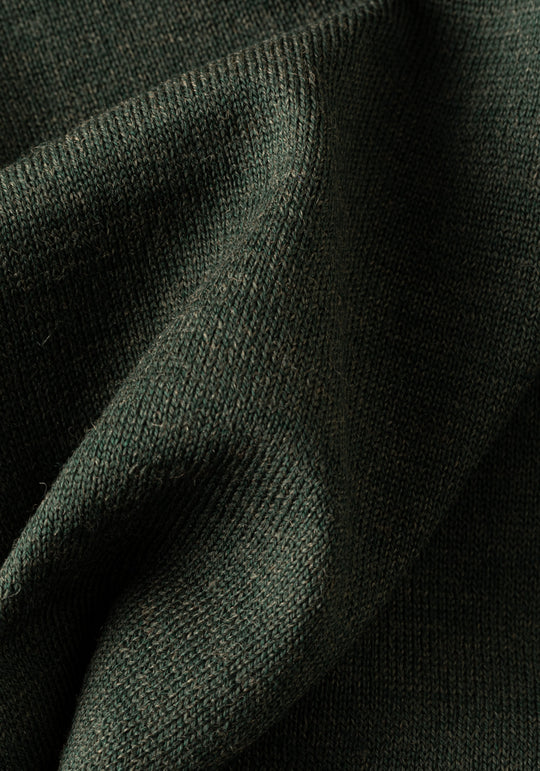Rustic Green Italian Merino Wool Pullover