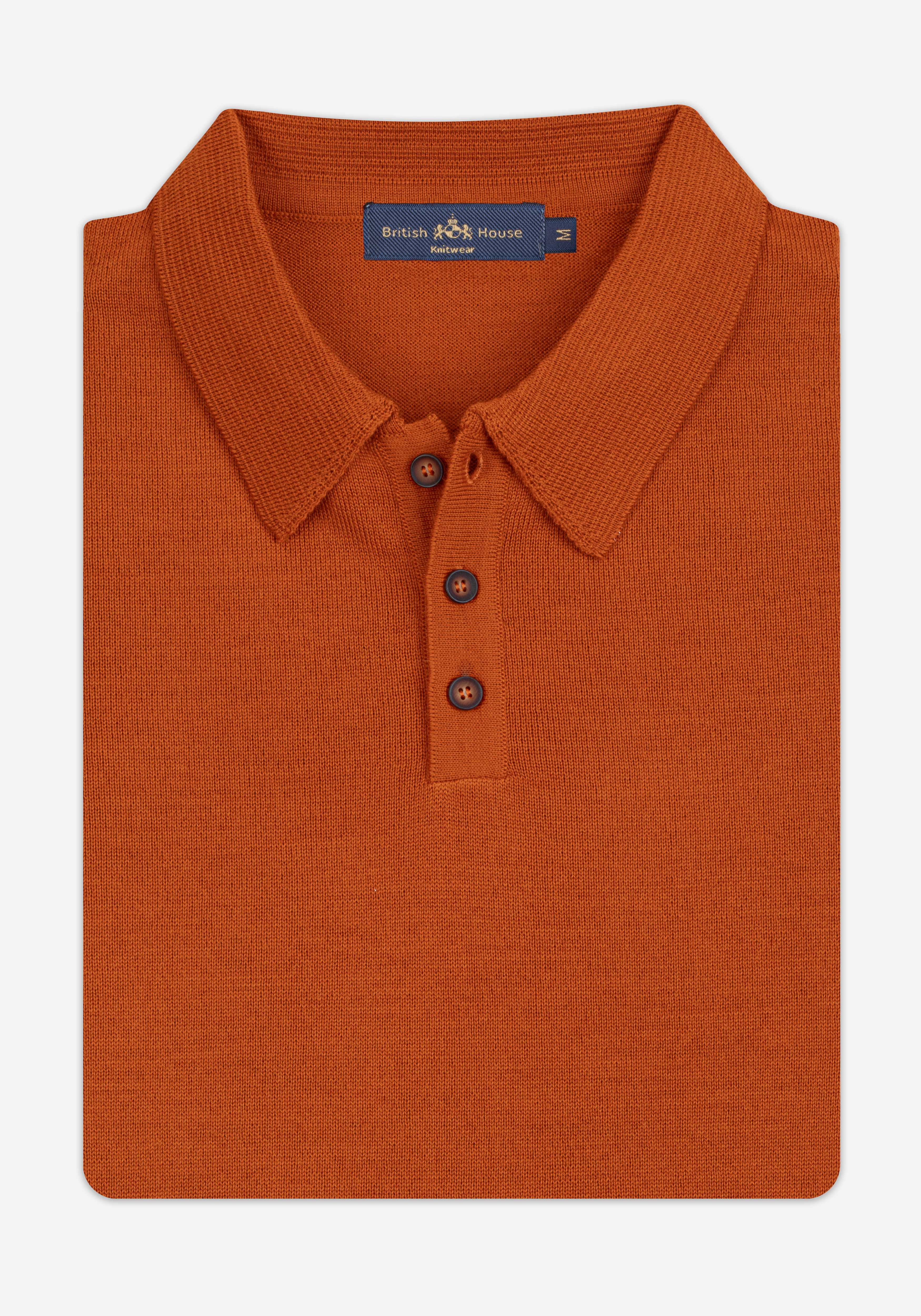 Canyon Orange Italian Merino Wool Pullover
