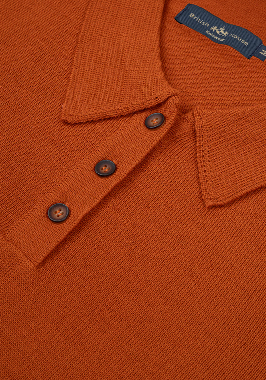 Canyon Orange Italian Merino Wool Pullover