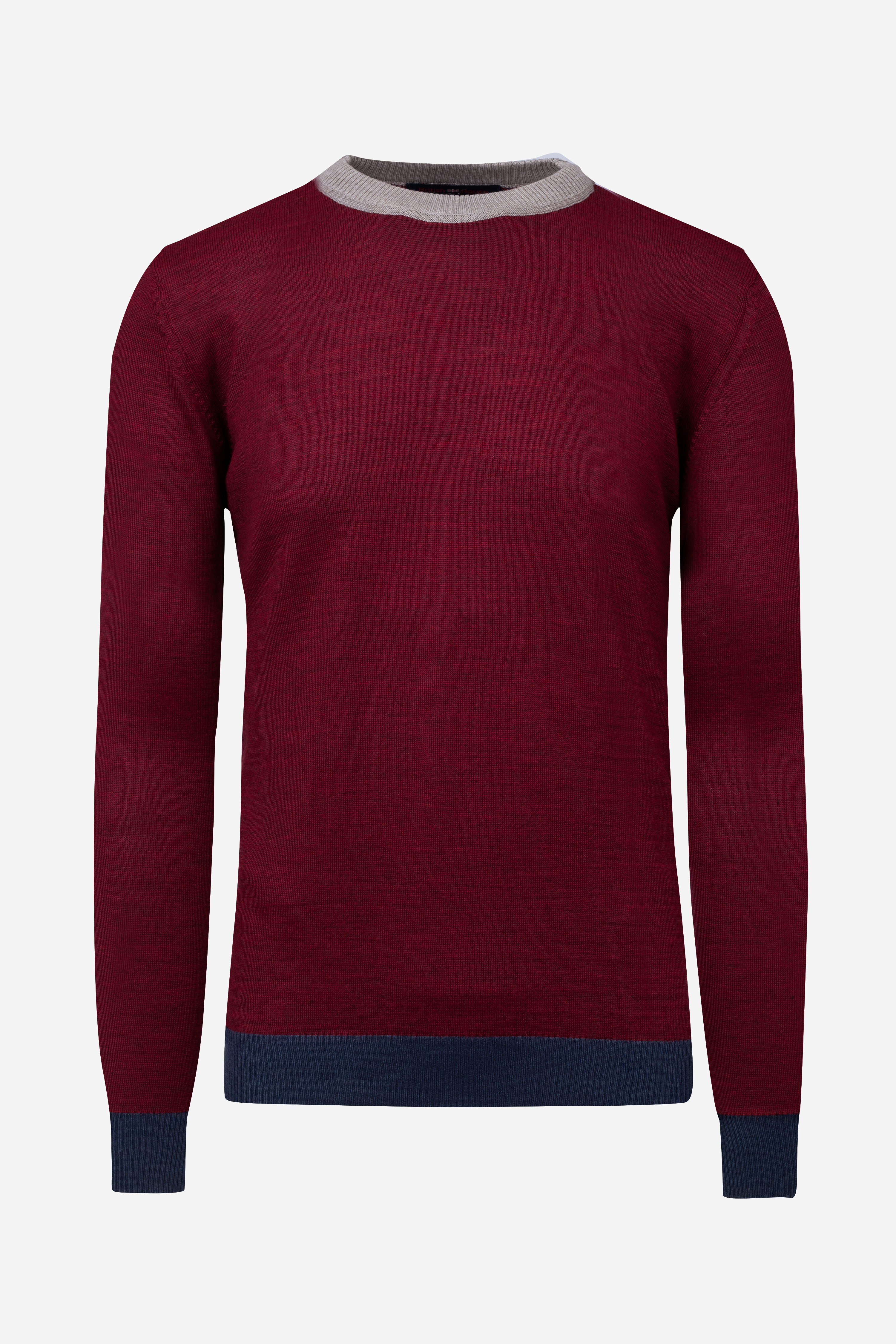 Crimson Red Italian Merino Wool Pullover