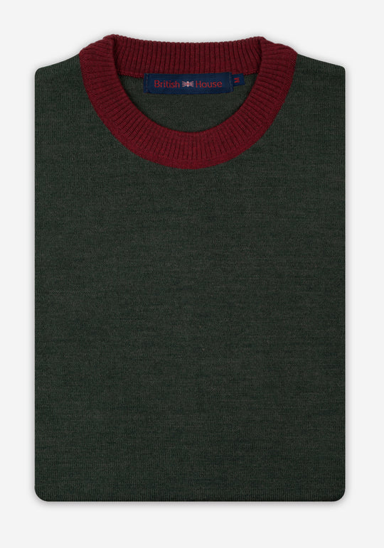 Viridian Green Italian Merino Wool Pullover