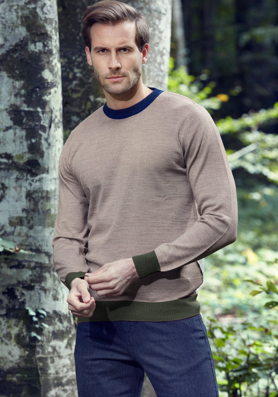 Dusk Beige Italian Merino Wool Pullover