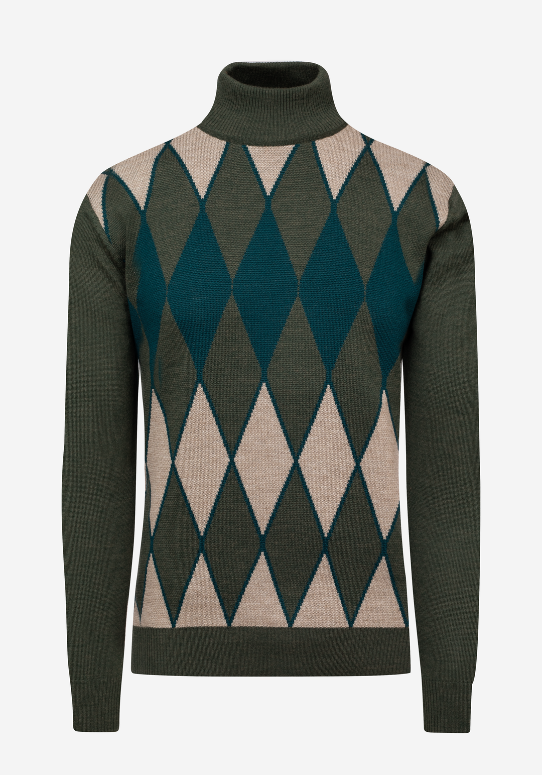 Verdant Olive Italian Merino Wool Pullover