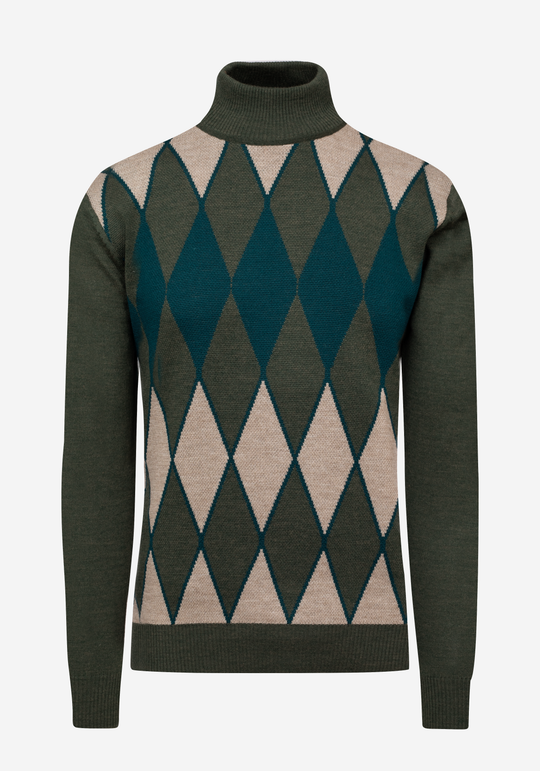 Verdant Olive Italian Merino Wool Pullover