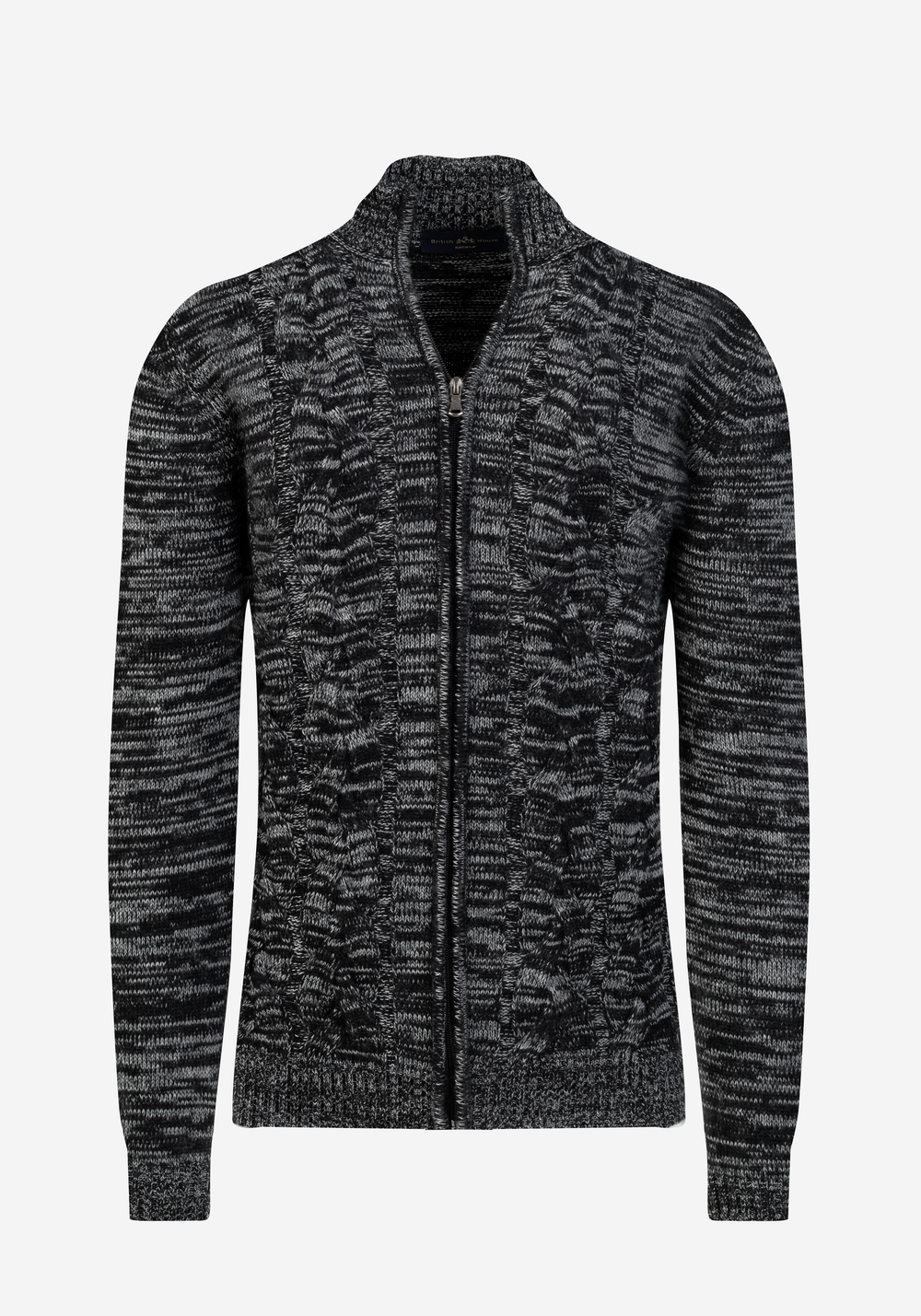 Lunar Grey Braided Zipped Pullover