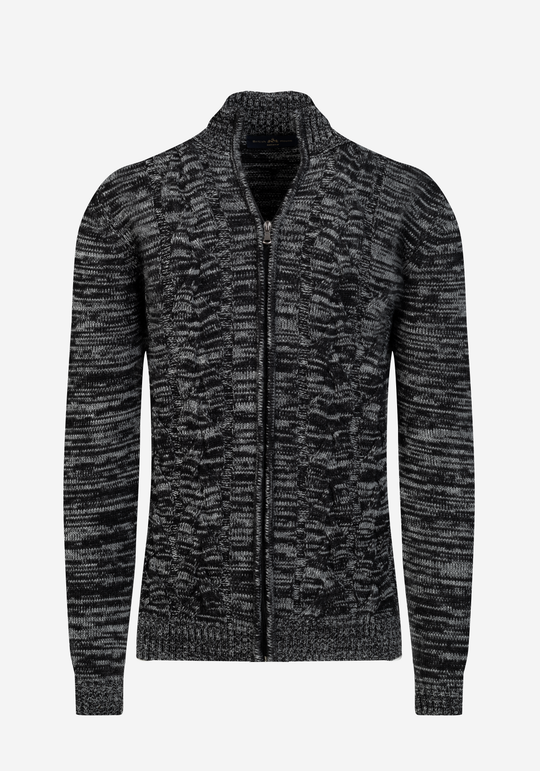 Lunar Grey Braided Zipped Pullover