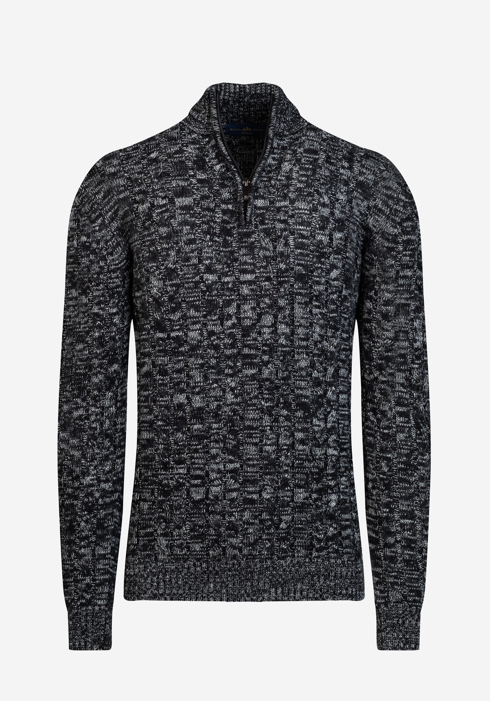 Gloss Grey Braided Zipped Pullover