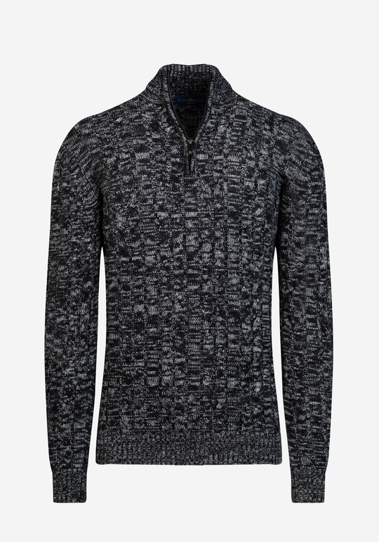 Gloss Grey Braided Zipped Pullover