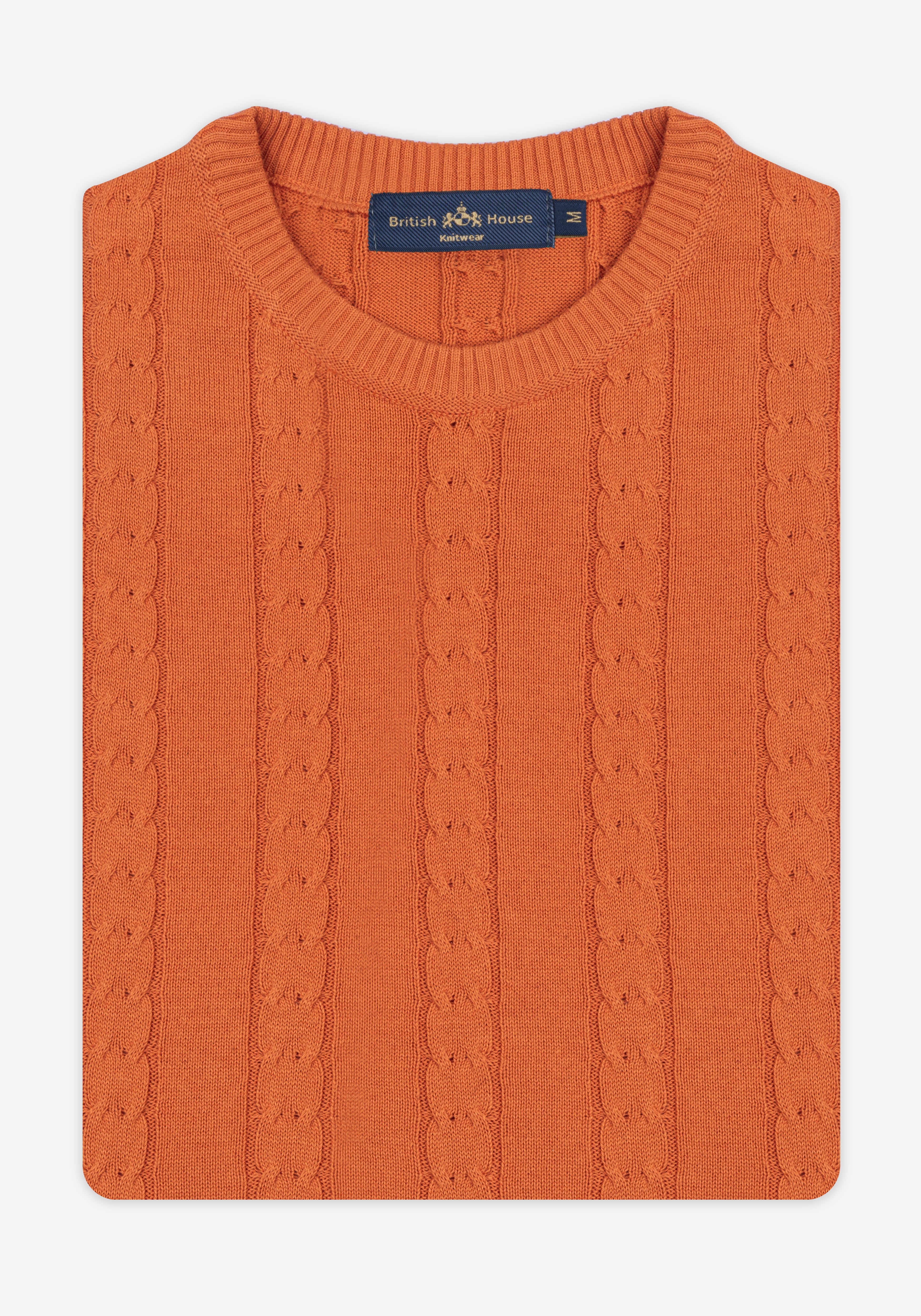 Bonfire Orange Braided Pullover