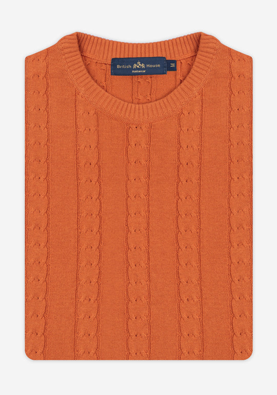 Bonfire Orange Braided Pullover