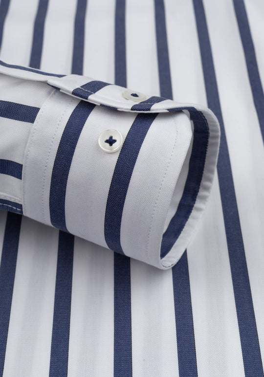 Steel Navy Stripe Signature Twill Shirt
