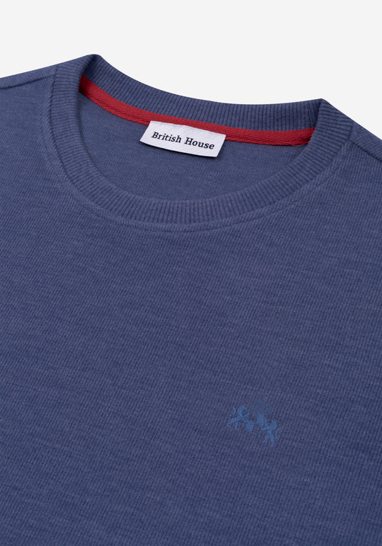 Slate Blue Cotton Sweatshirt