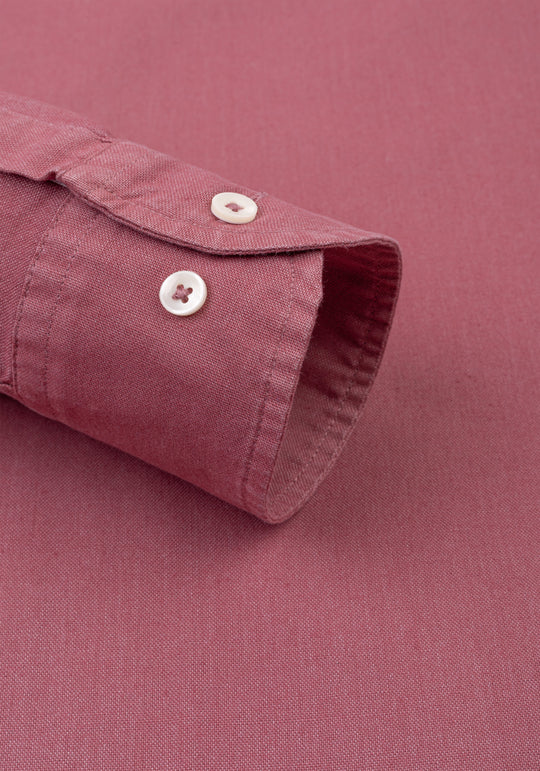 Rosewood Red Piece-Dyed Shirt