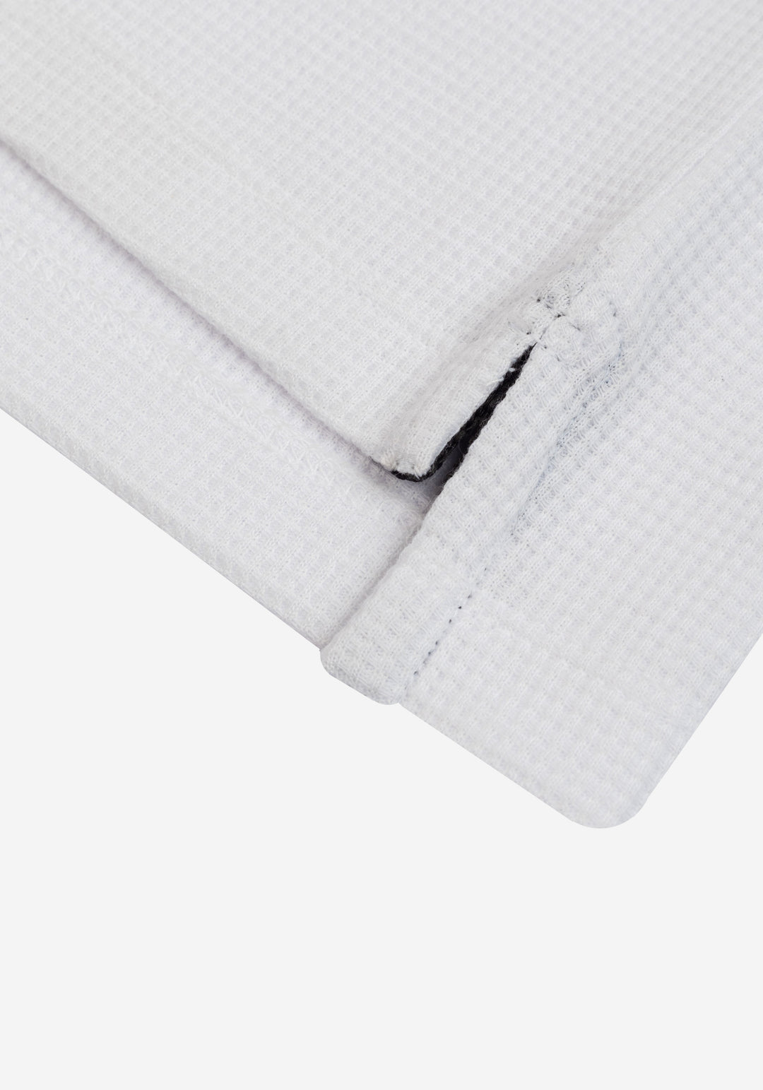 Swan White Cotton Waffle Polo Shirt