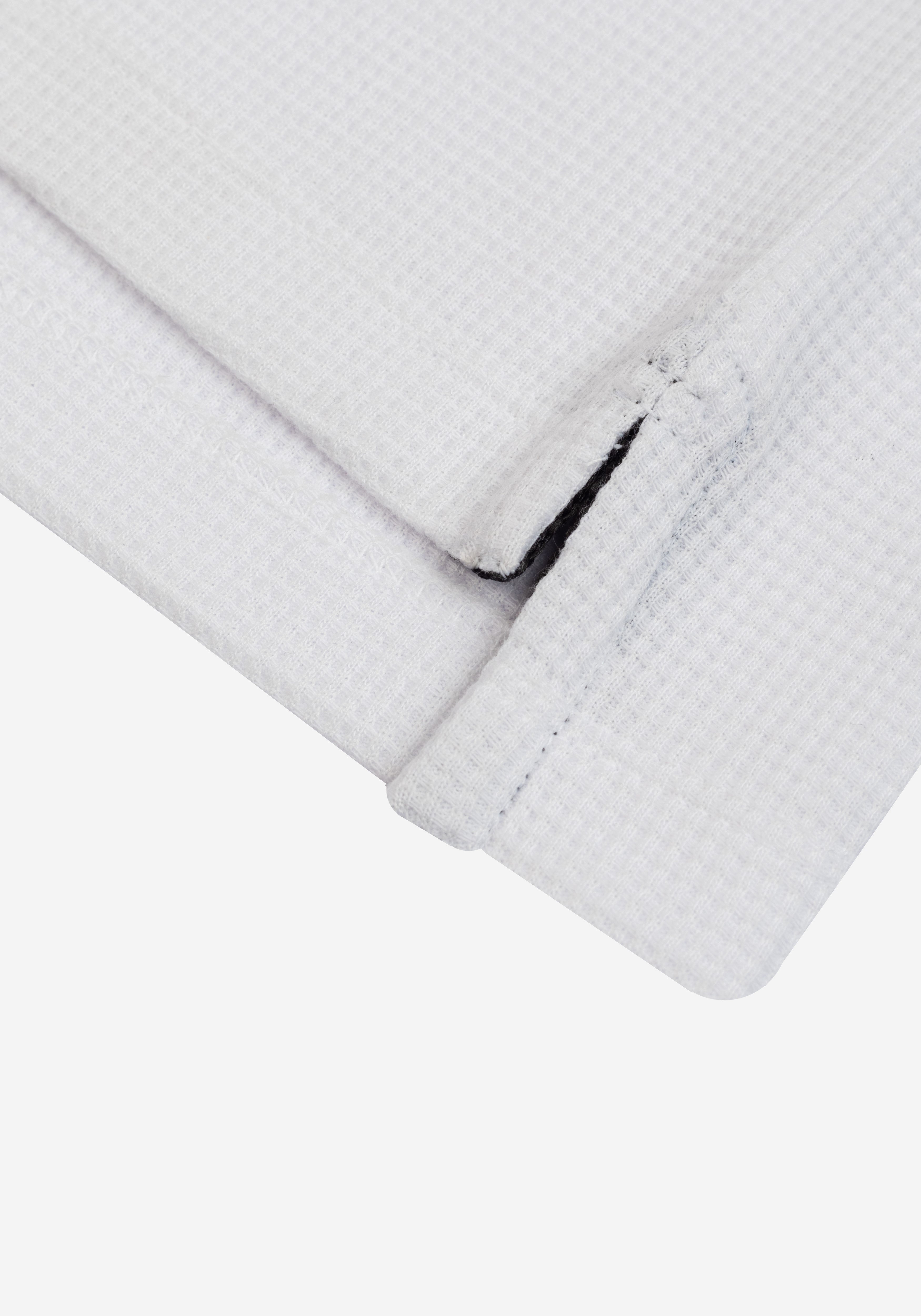 Swan White Cotton Waffle Polo Shirt