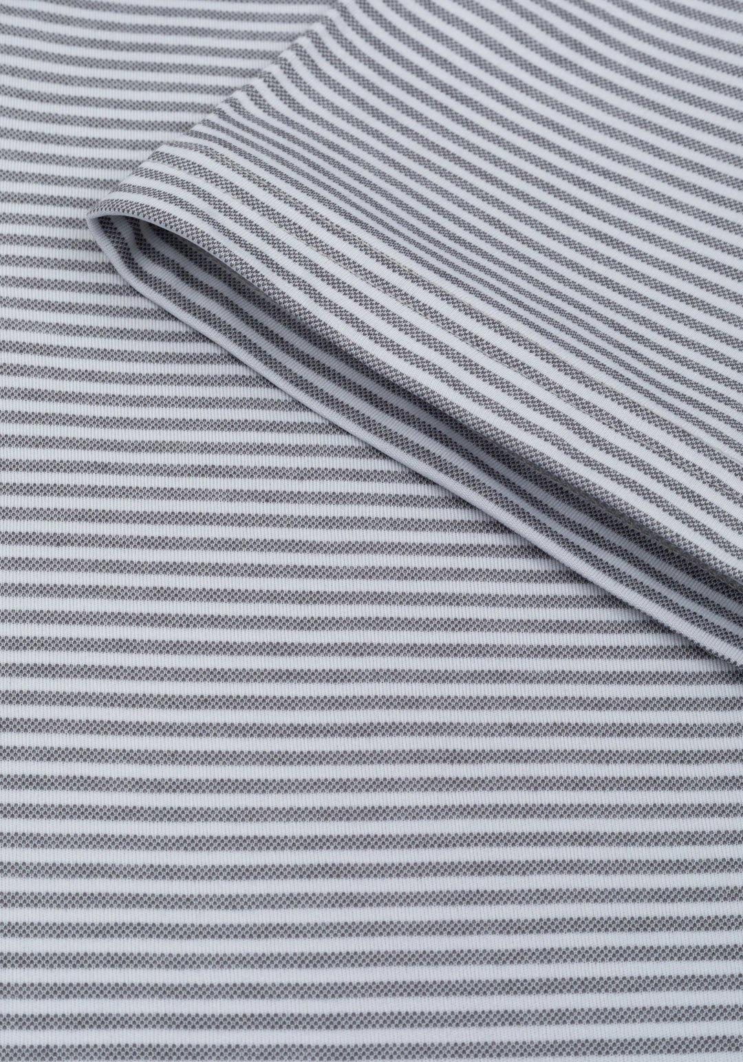 Steel Grey Stripe Cotton Polo Shirt