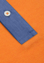 Maple Orange Cotton Polo Shirt - Long Sleeve