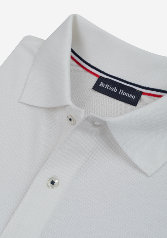 Opal White Cotton Polo Shirt