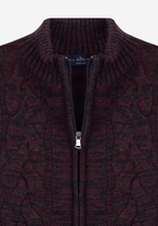 Rustic Burgundy Braided Zipped Pullover