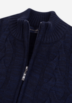 Midnight Navy Braided Zipped Pullover