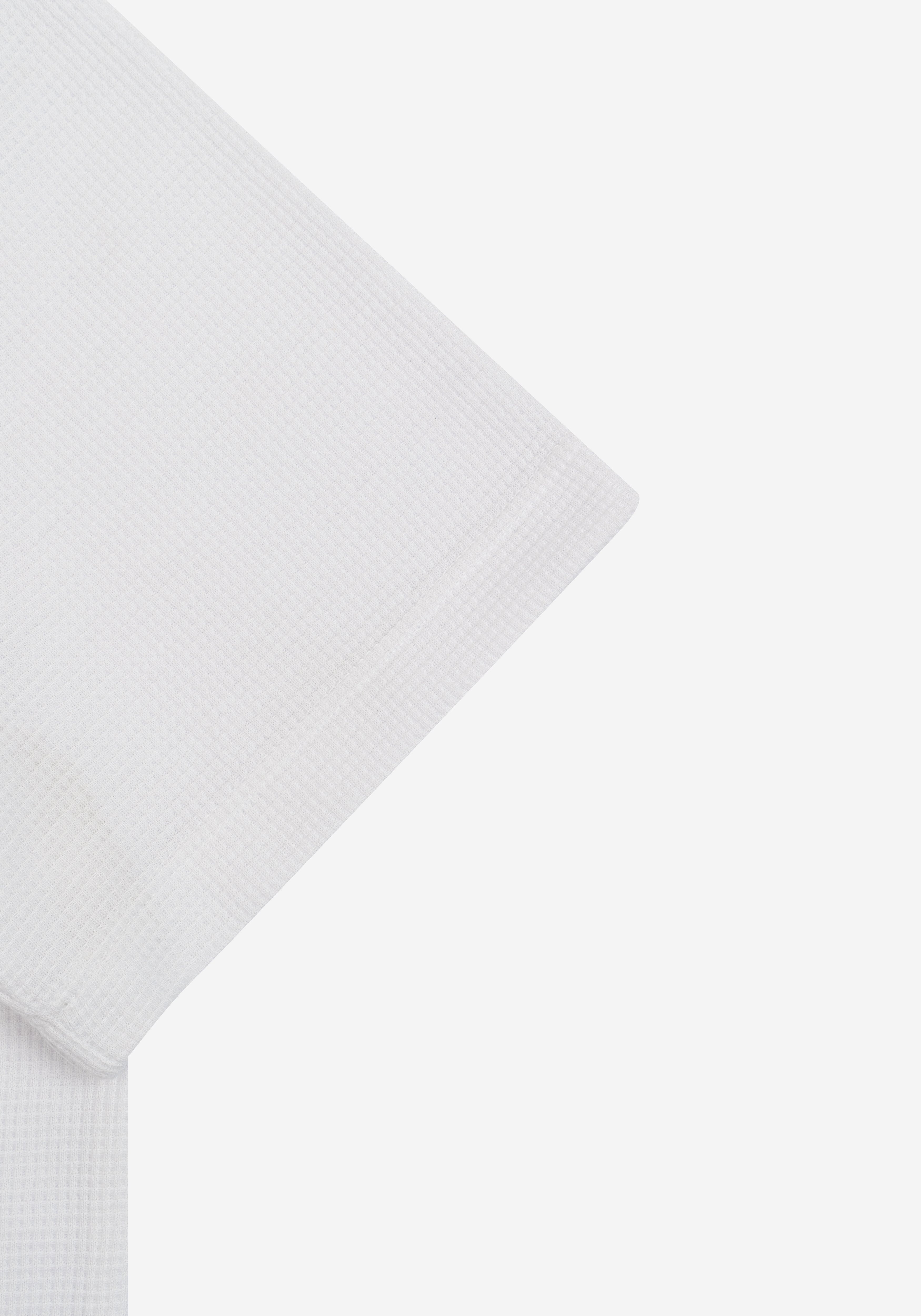 Swan White Cotton Waffle Polo Shirt
