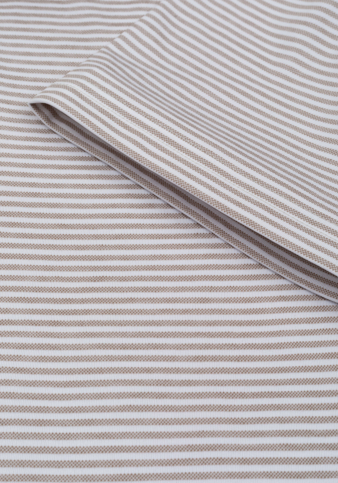 Dusty Beige Stripe Cotton Polo Shirt