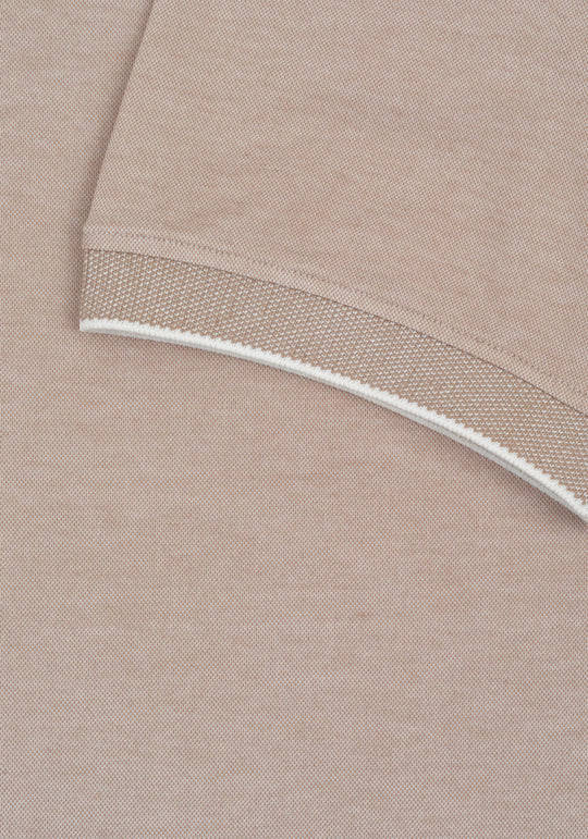 Dune Beige Cotton Polo Shirt