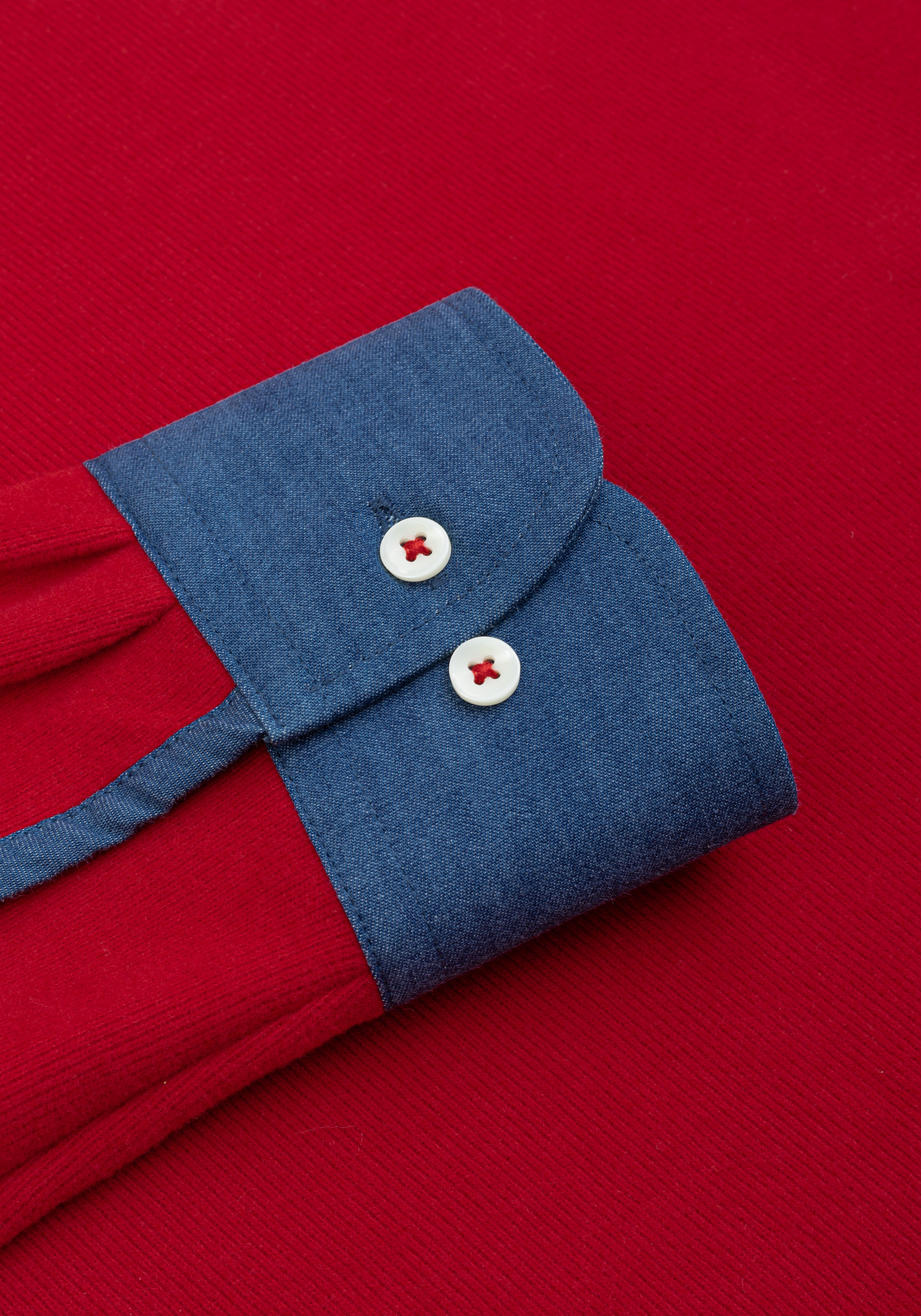 Cardinal Red Cotton Polo Shirt - Long Sleeve