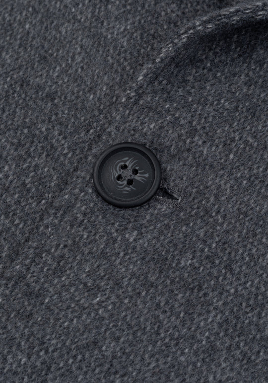 Ice Grey Double-Breasted Poly Coat