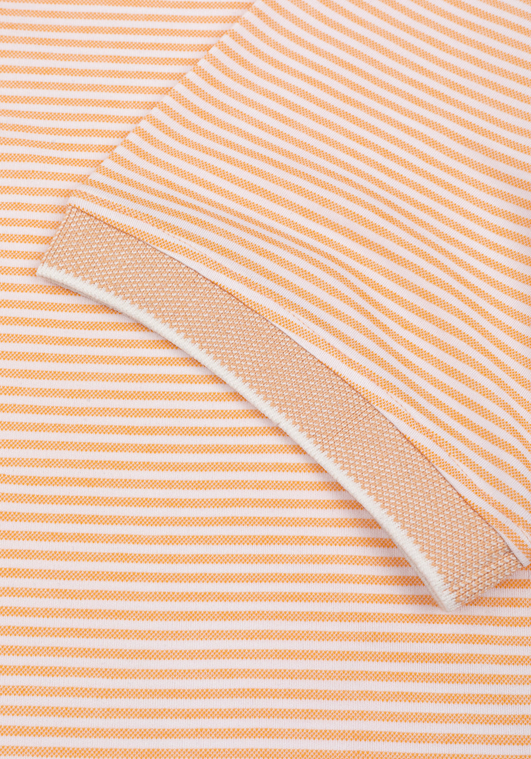 Mild Orange Stripe Cotton Polo Shirt