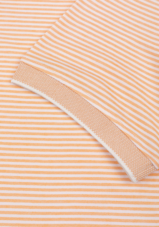 Mild Orange Stripe Cotton Polo Shirt