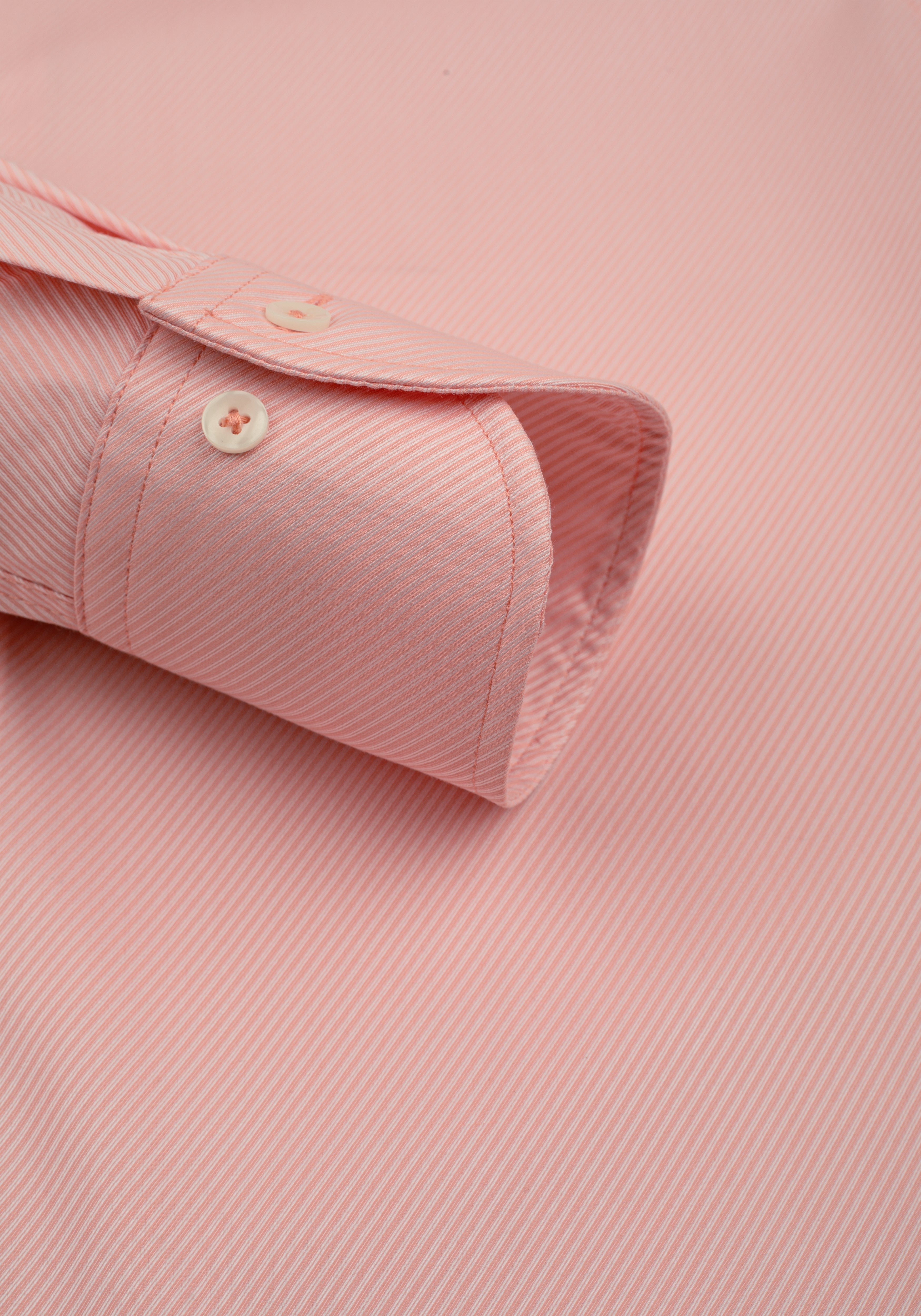 Salmon Glow Stripe Signature Twill Shirt